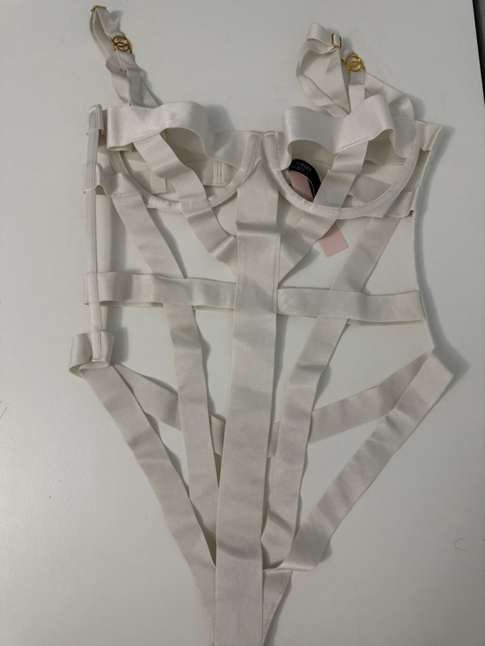 Victoria's Secret White Strappy Bodysuit